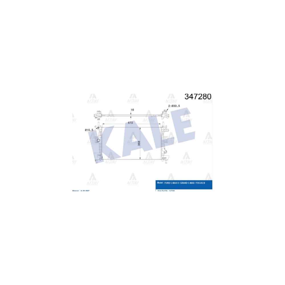 Focus Iıı 11-15 C-Max Iı 10- 1.6 M-T Brazıng Radyatör Su - KLE-347280 - 1705805 