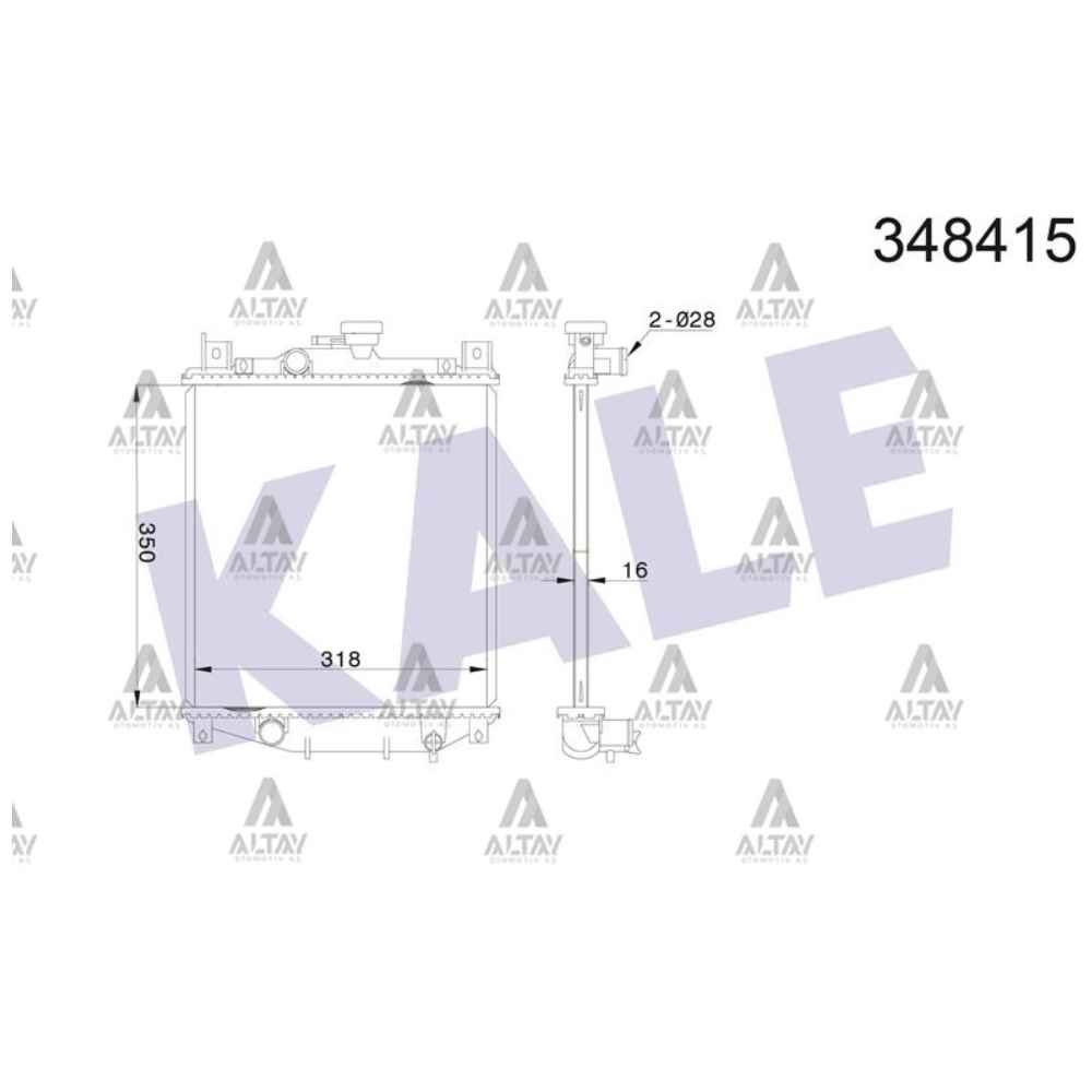 Swift 90-01 1.0 1.3 16Mm M-T Brazing Su Radyatör - KLE-348415 - 17700-63B50 
