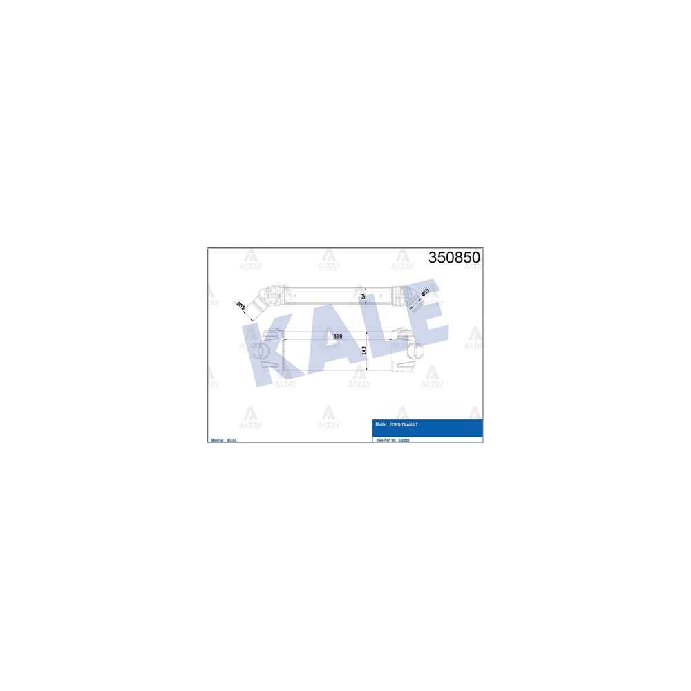 Transıt 06-14 V347 2.2 Tdcı-2.4 Tdcı Kısa Tip Turbo Radyatörü Intercooler - 6C119L440AC 