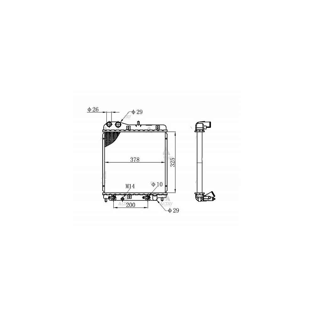 Jazz 02-08 Küçük Tip 14M A-T Brazing Su Radyatör - KLE-351680 - 19010-PWA-G01 