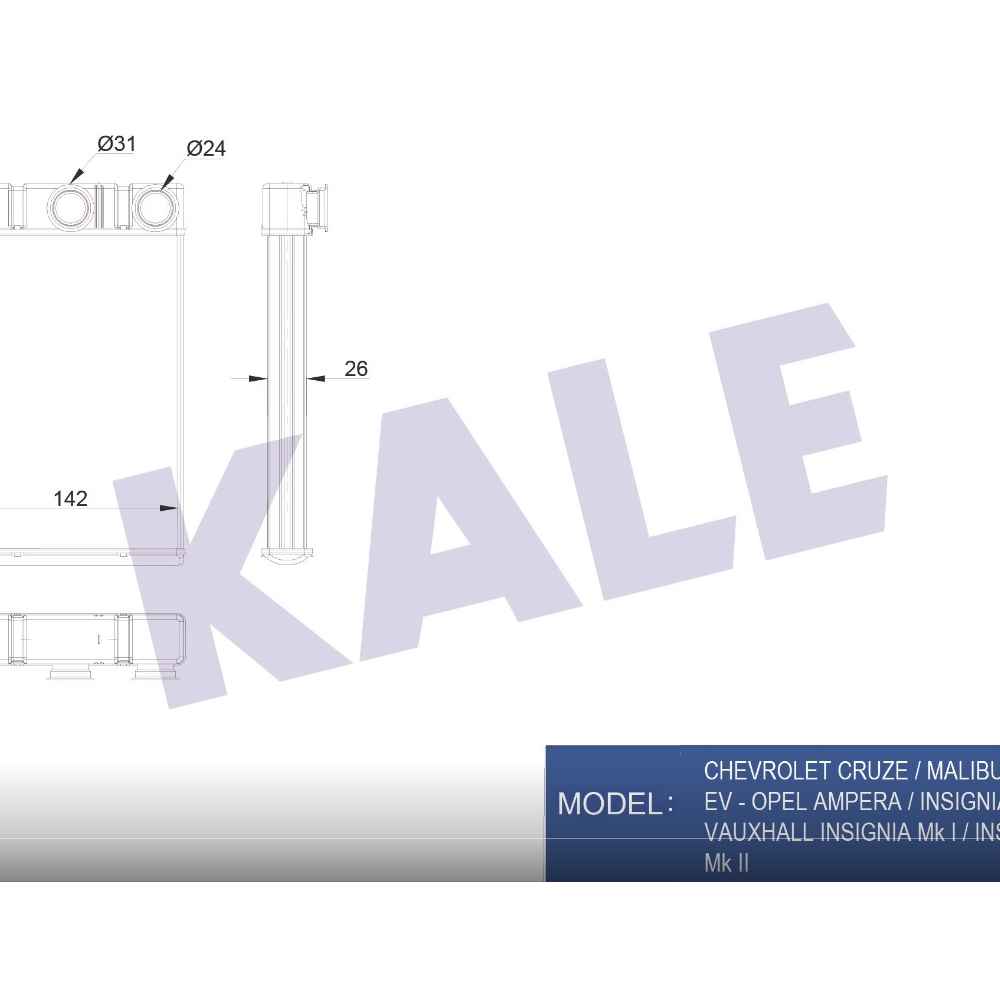 Insıgnıa 08-17 Meriva B 10- Radyatör Kalorifer - KLE-352130 - 1843527 