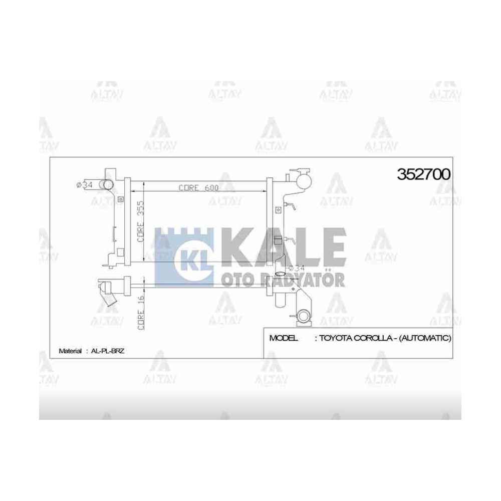 Corolla Uyumlu 02-07 Avensis 03-08 3Zz A-T Brazing Su Radyatör - KLE-352700 - 16400-0D120