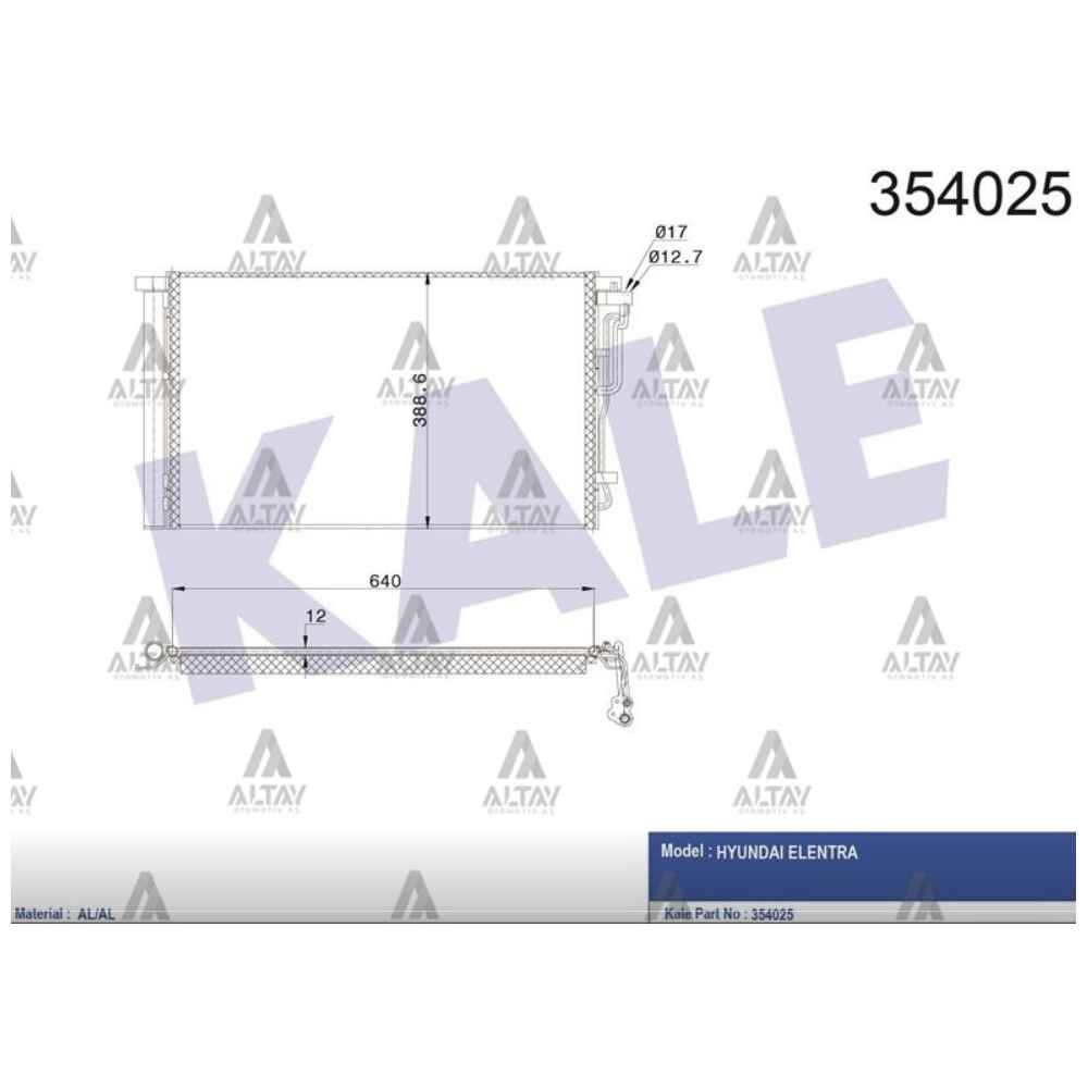 Elantra 16-18 1.6 İ-30 16- 1.4 1.6 Mpi Klima Radyatör - KLE-354025 - 97606-F2000 