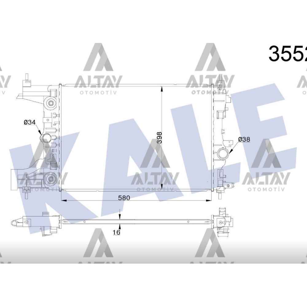Astra J 09-16 Cruze 09-14 1.4-1.6 At Brazing Su Radyatör - KLE-355200 - 1300300 