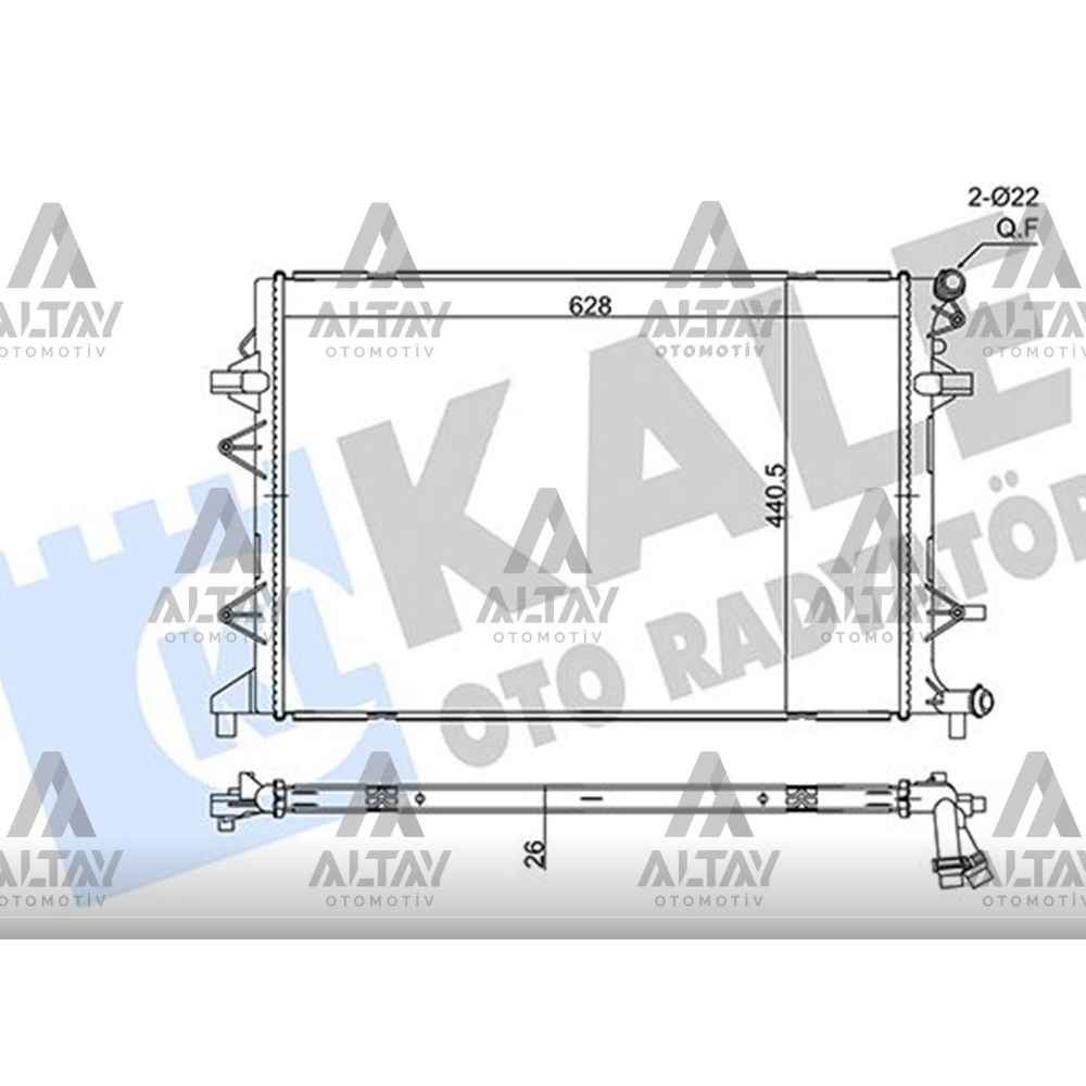 Caddy Passat Yetı 10- Radyatör Su - KLE-356340 - 5K0121251S 