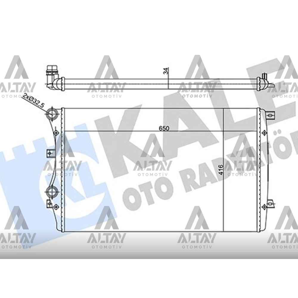 Caddy Octavia Leon Golf5 Passat 04-10- 1.4 -1.9 Brazing Su Radyatör - 5K0121253D KLE-356925 