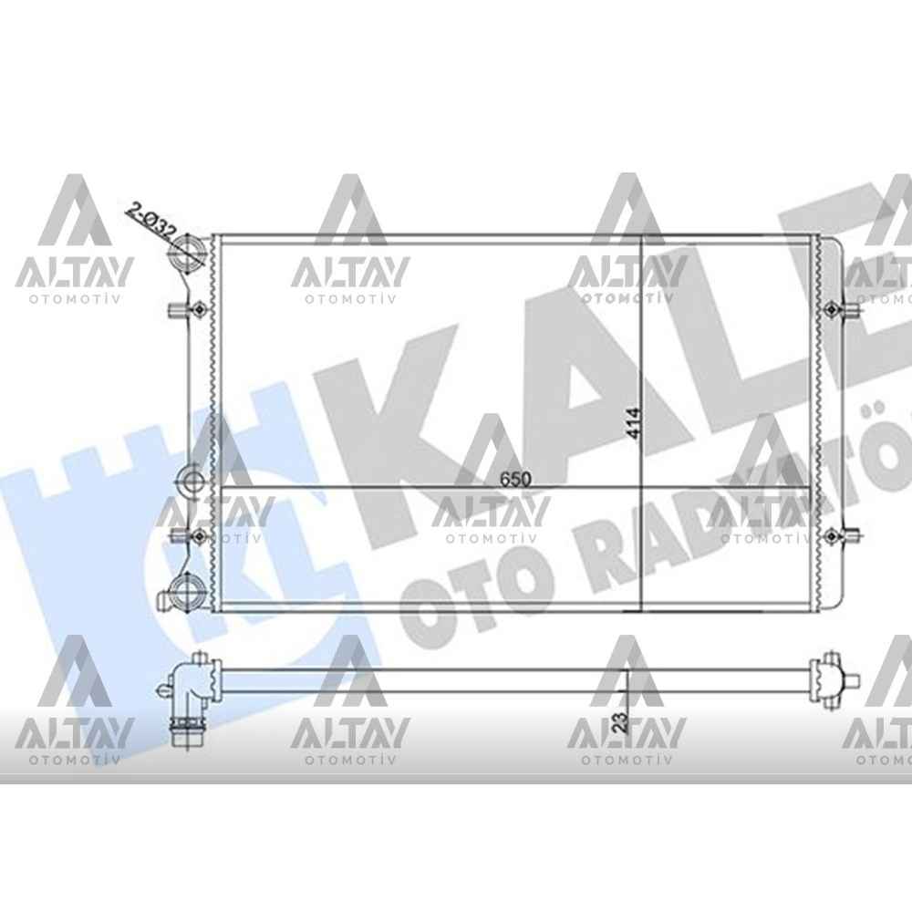 Golf4 Bora A3 Leon Octavia 97-04- 1.6-1.8-1.9 Me Su Radyatör - KLE-356980 - 1J0121253AD 