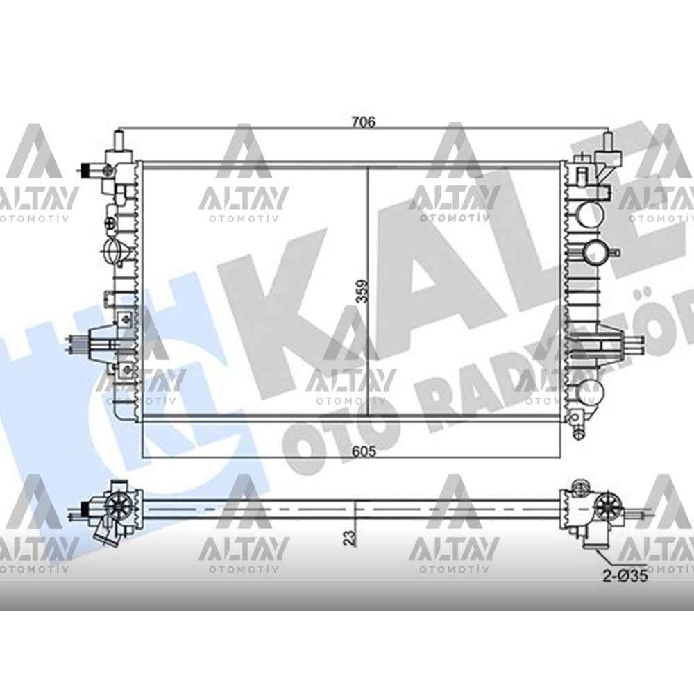 Astra H 04-10 Zafıra B 05-11 1.4-1.6-1.8 M-T Mekanik Radyatör Su - KLE-357020 - 1300266 