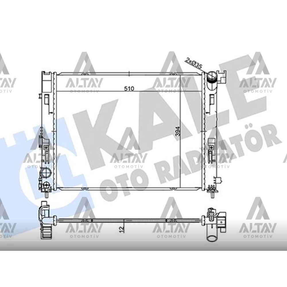 Clio V 1.0 19- /Micra V 1.5 16- 12 Mm M-T Brazing Su Radyatör - KLE-357225 - 214105FA0A 