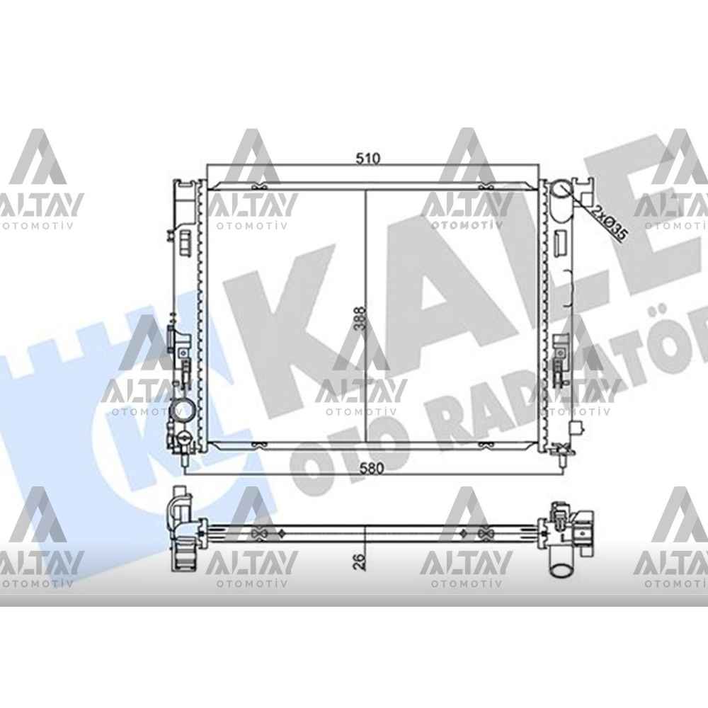 Clio V 1.0 19- /Micra V 1.5 16- 26 Mm M-T Brazing Su Radyatör - KLE-357230 - 214105FA0B 
