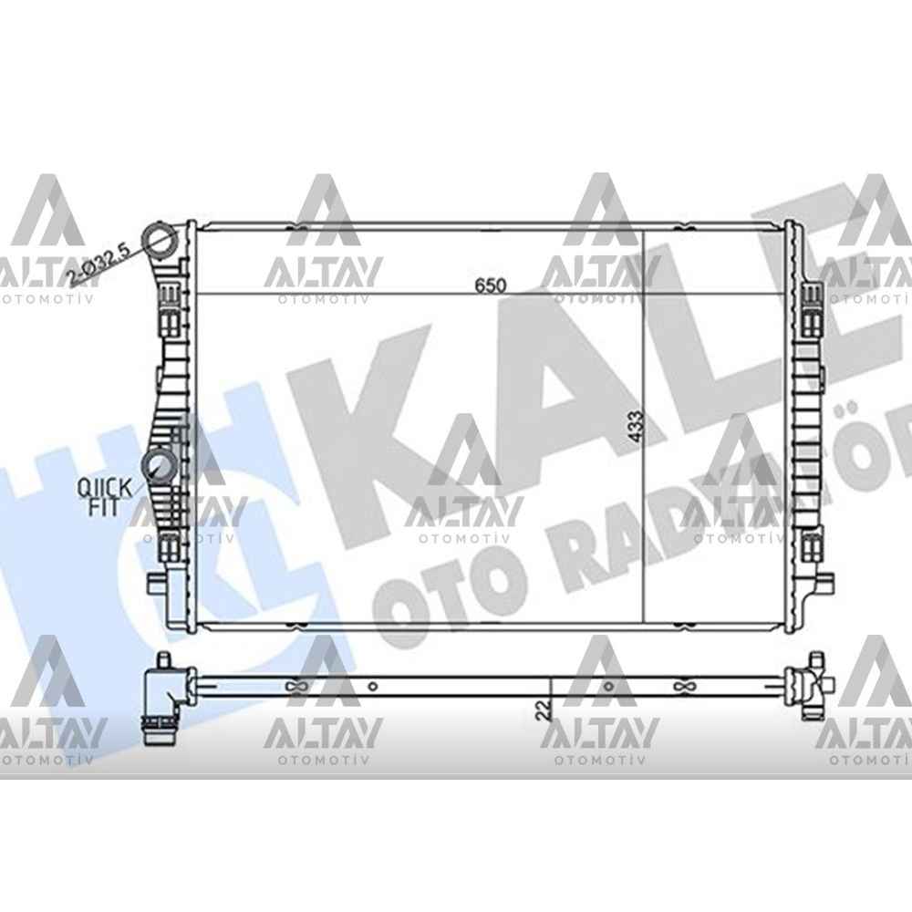 Golf7 Passat A3 Leon 13 Dfca-Ddaa 1.4 Tsi-2.0 Tdi Su Radyatör - KLE-357270 - 5Q0121251EQ 