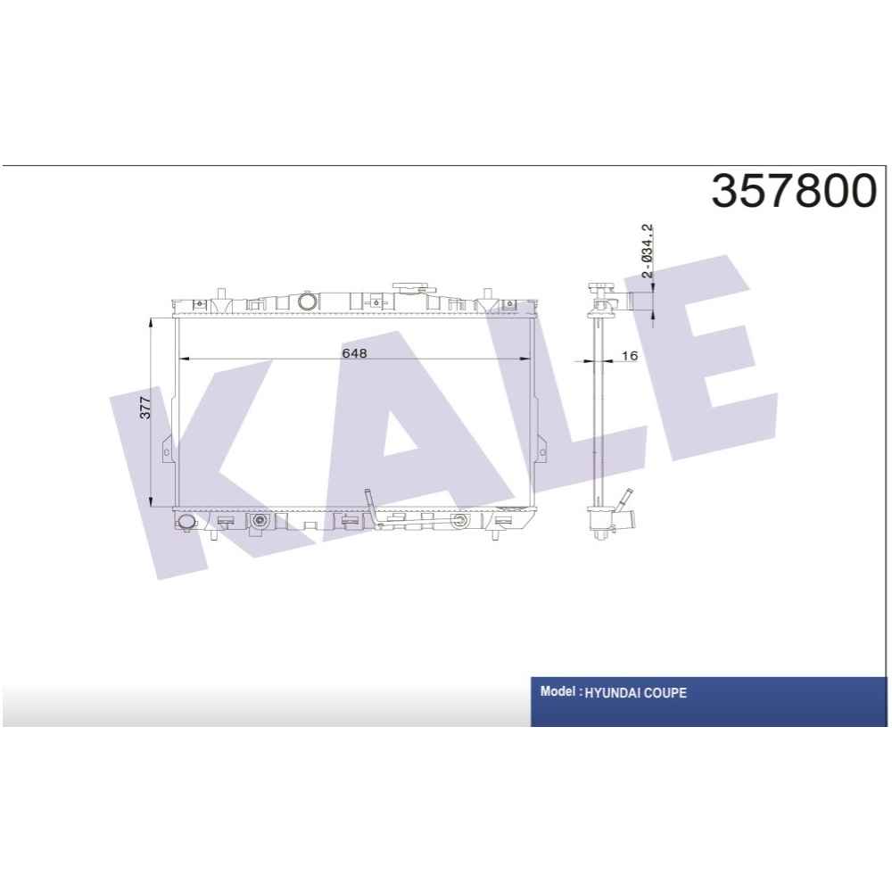 Elantra 01-07 A-T Brazing Su Radyatör - KLE-357800 - 25310-2D110 