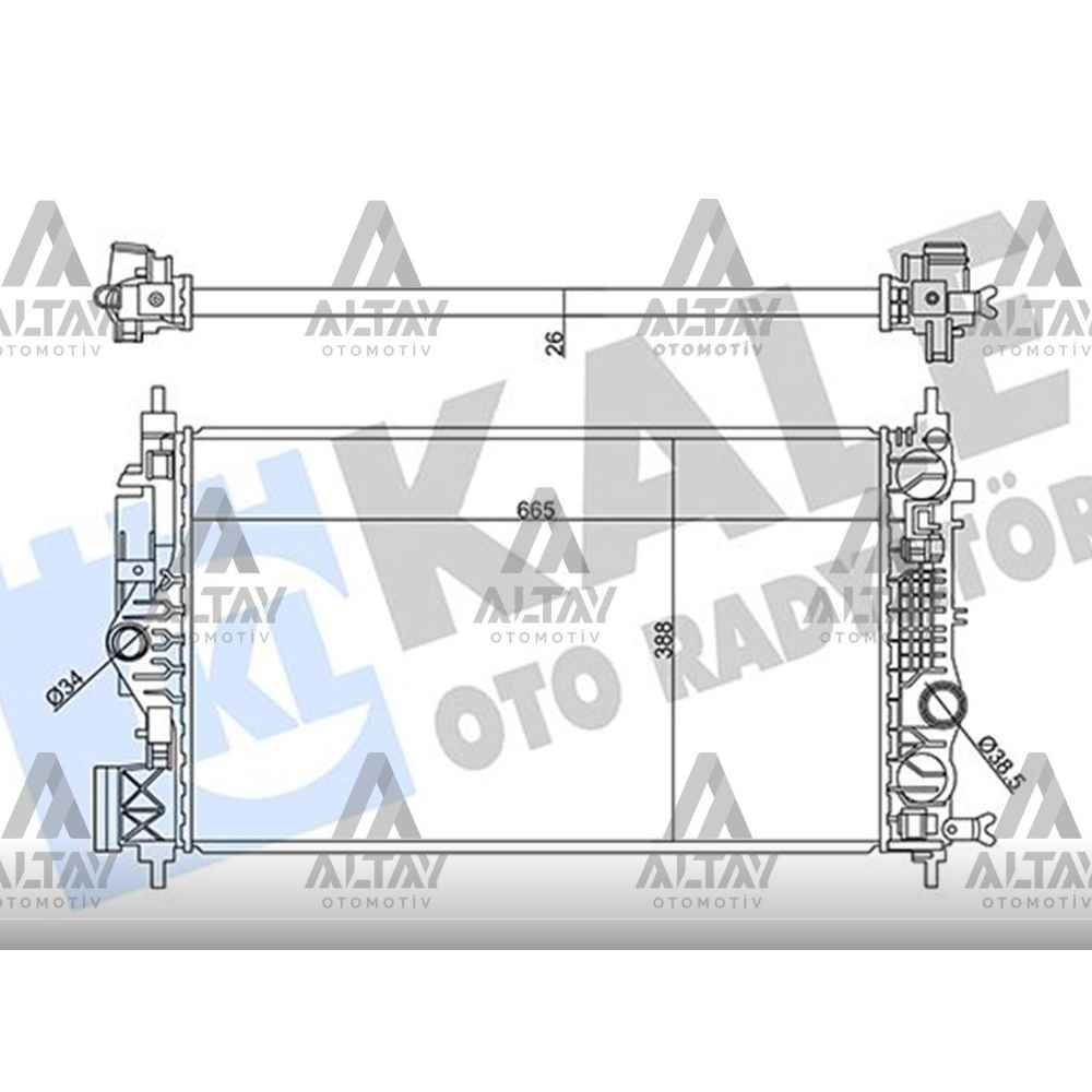 Astra J İnsignia A 12- 1.6 Brazing Su Radyatör - KLE-358950 - 1300348 