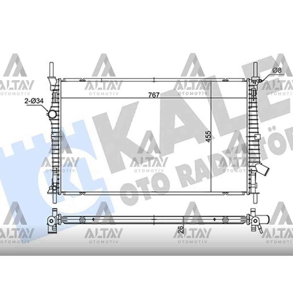 Transit V-363 Tourneo Custom 15- 2.0Fwd At/Mt Brazing Su Radyatör - KLE-362680 - GK218005BC 