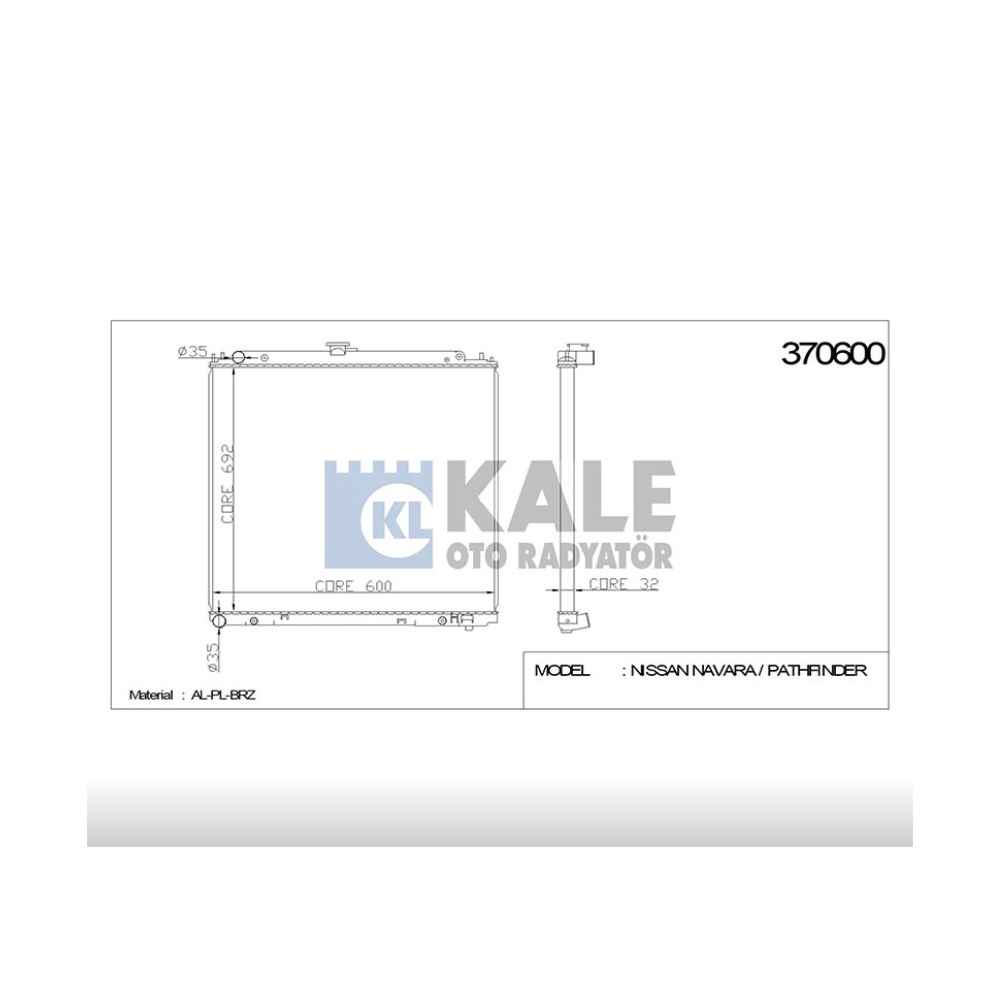 Pickup Navara 06- 32M -T Brazing Su Radyatör - KLE-370600 - 21460-EB31A 
