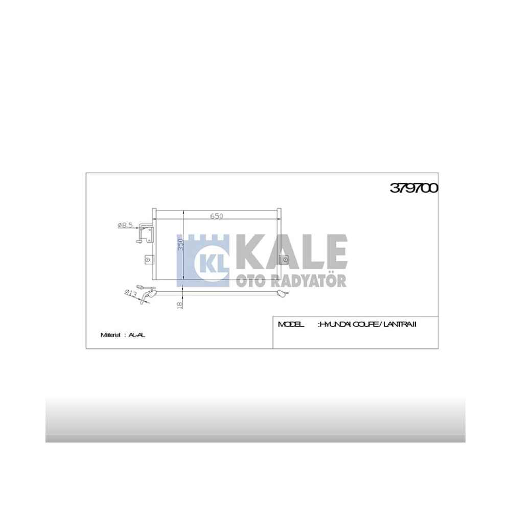 Elantra 96-01 Klima Radyatör - KLE-379700 - 97606-29100 