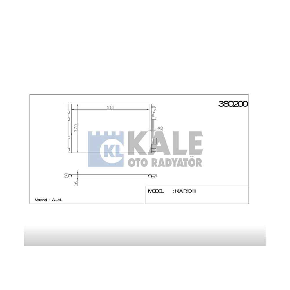 Accent 11-14 Blue Rio 12-14 Benzinli Klima Radyatör - KLE-380200 - 97606-1R000 