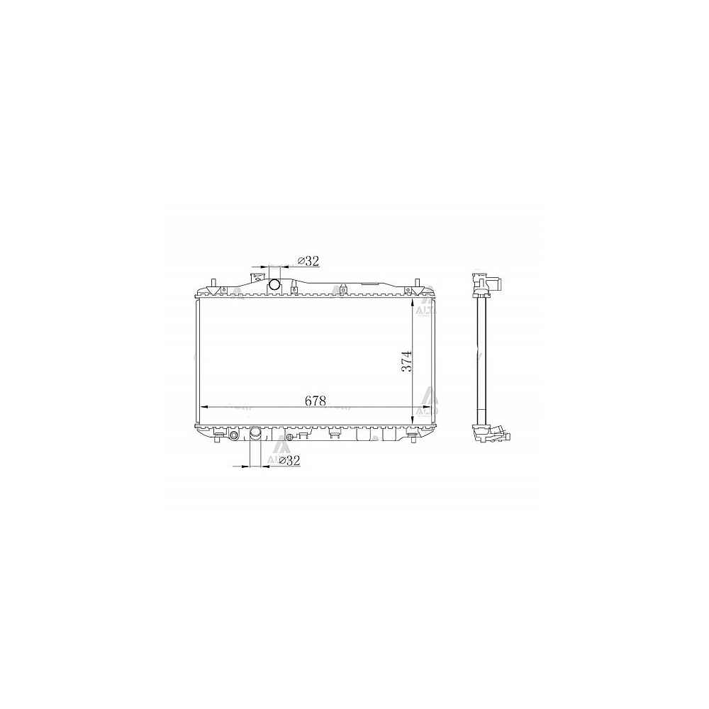 Civic 06-12 1.8 Vtec 375×677×16 M-T Brazing Su Radyatör - KLE-384200 - 19010-RSP-G01 