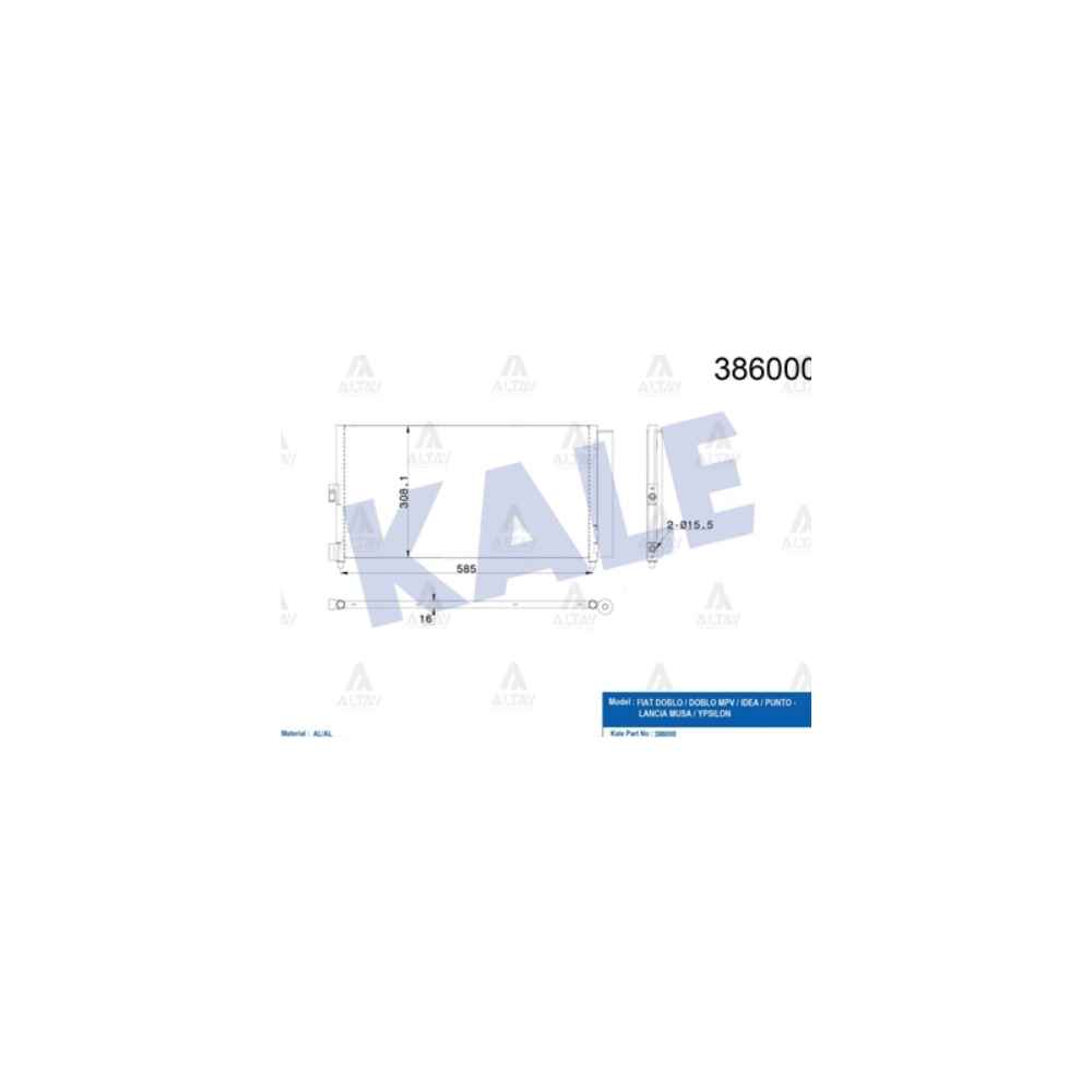 Doblo 01-10 1.3 -1.9 Punto 99-09 1.3 idea 03- 1.2-1.3 Klima Radyatör - 51804991 KLE-386000 