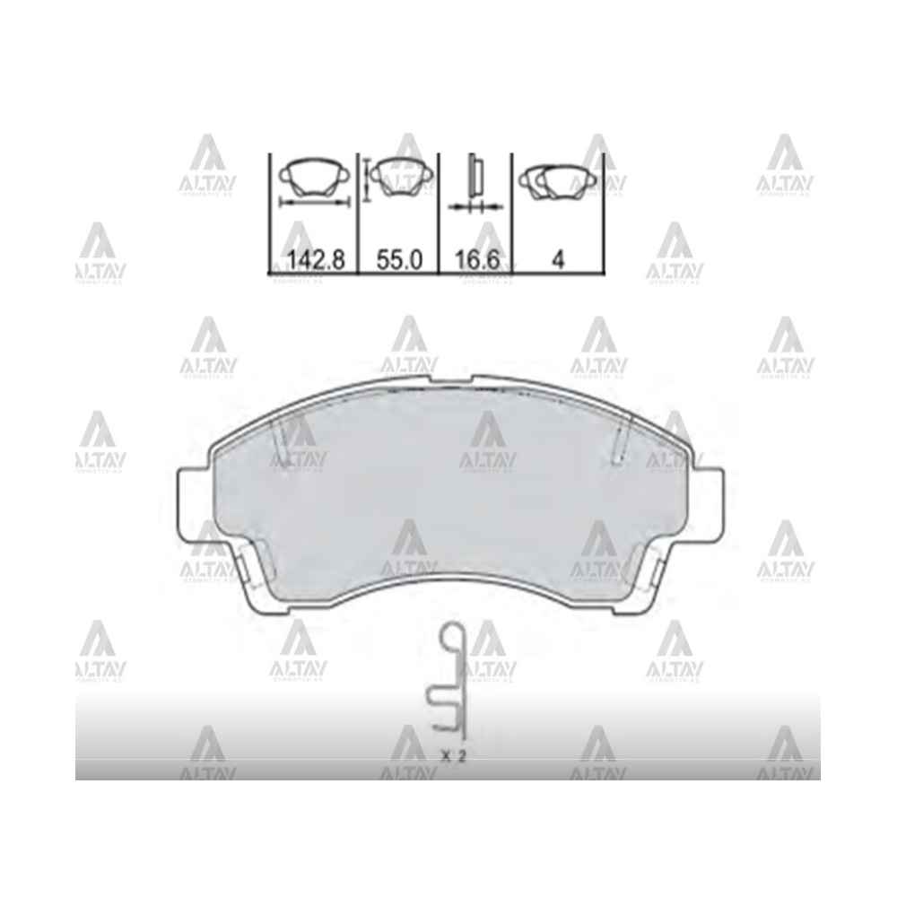 B-2500 96-004×2 Ön Fren Balata - MHR-00261 - UGY9-33-23Z 