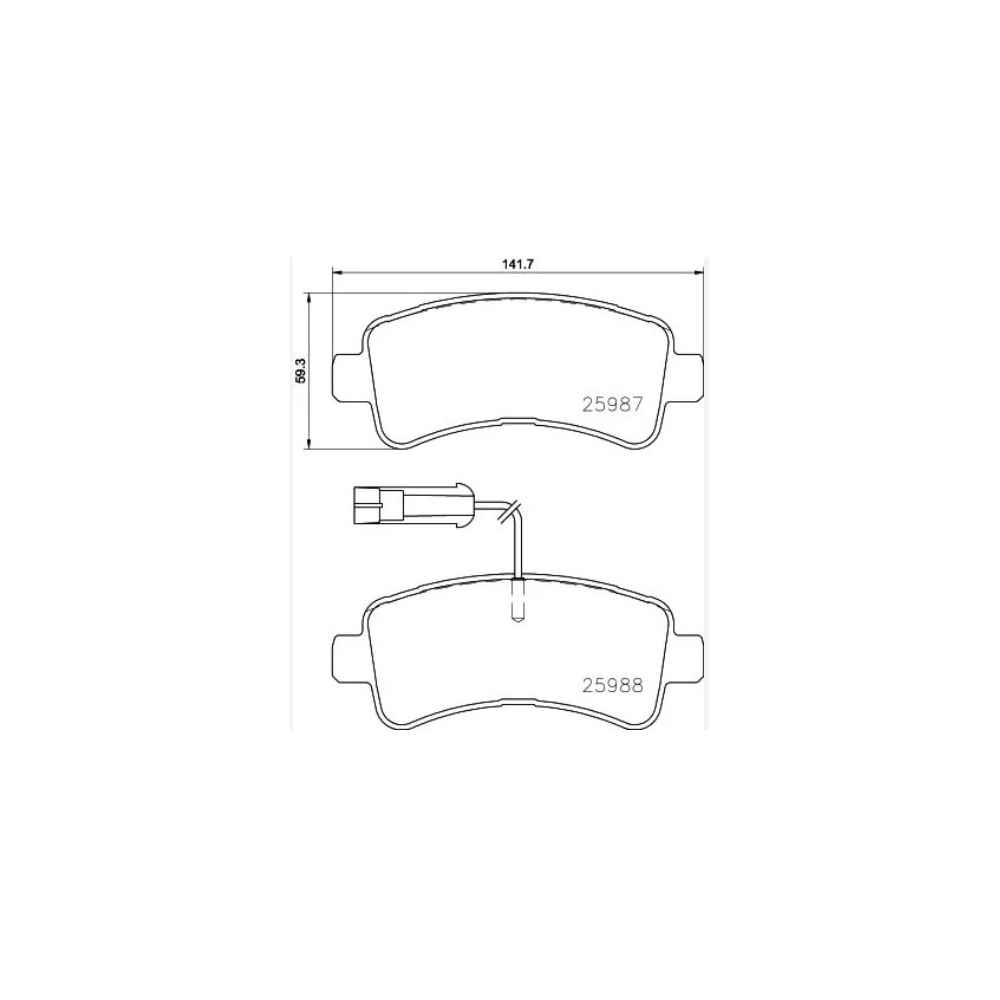 Ducato 14- Jumper 14- Boxer 14- Çift Fişli Uzunluk 141.7Mm Arka Fren Balata - MHR-00430 