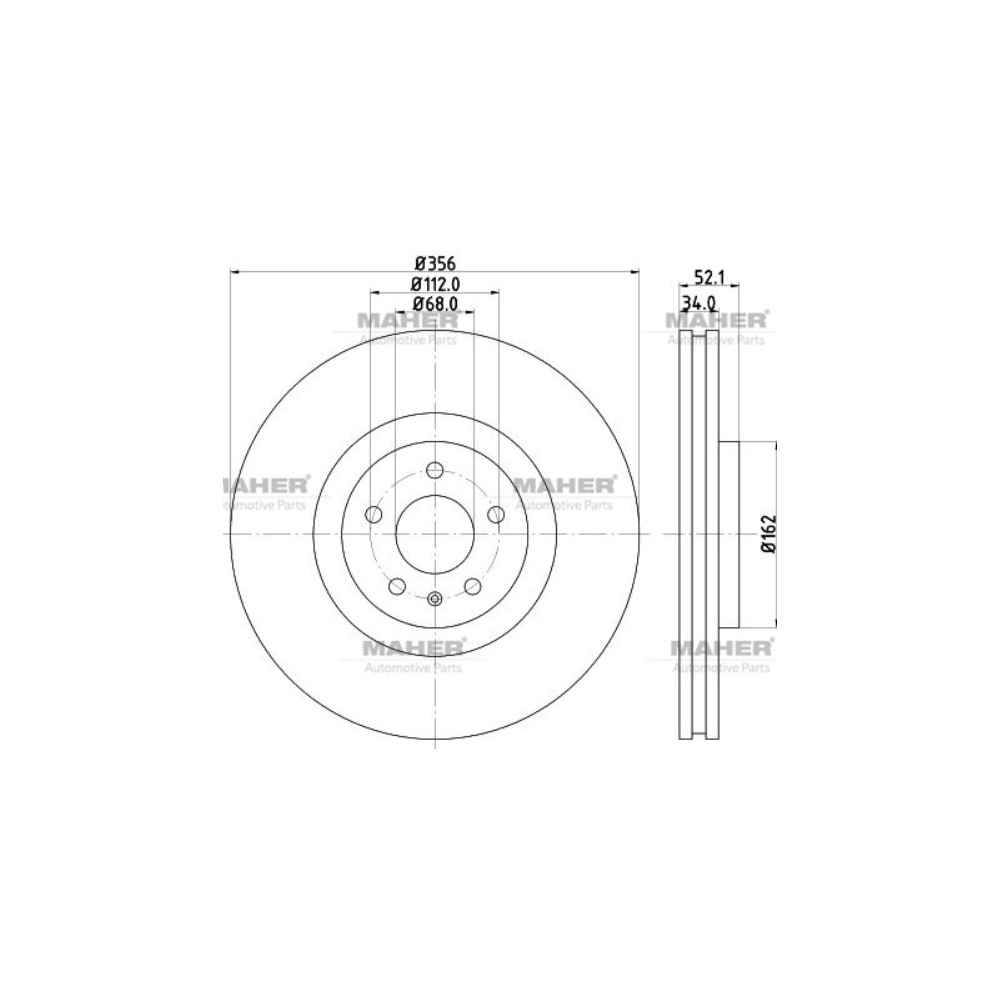 A6 A7 A8 10- Pro Özel Kaplama Fren Diski Ön 356Mm - MHR-03604 - 4G0615301A 