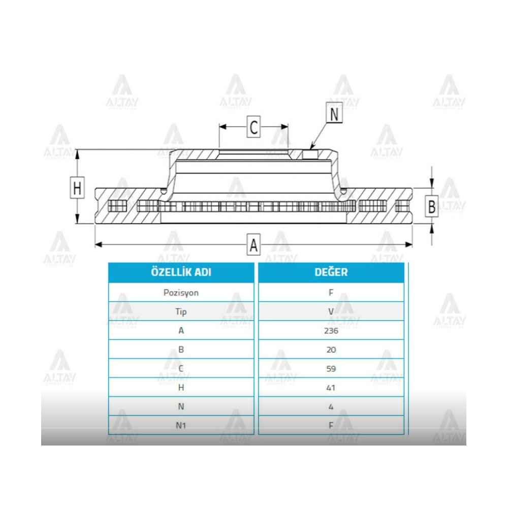 Aveo 05-10 Kalos 02-10 Ön Havalı 236-4 Fren Diski - MHR-03629 - 96574633 