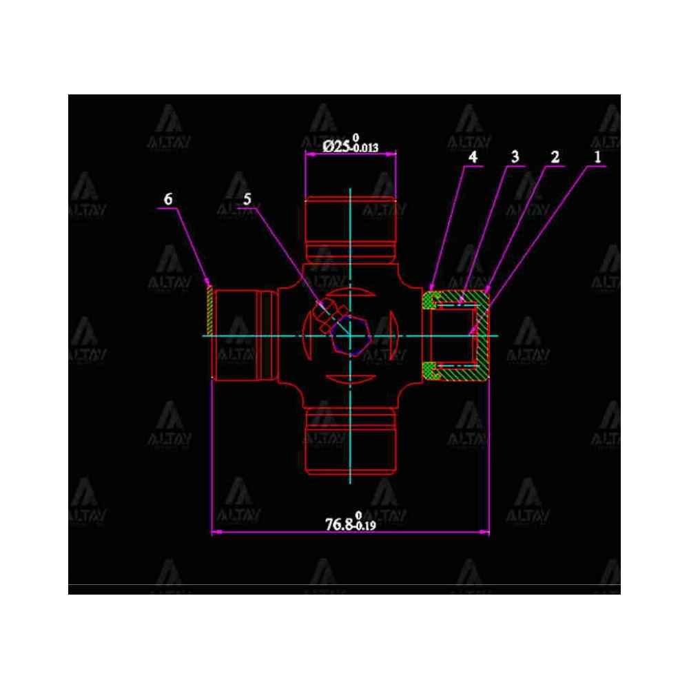 L-300 90-08 L-200 89-99 76 8Mm X 25Mm Dıştan Segman İstavroz Mafsal Şaft - GUM-88 