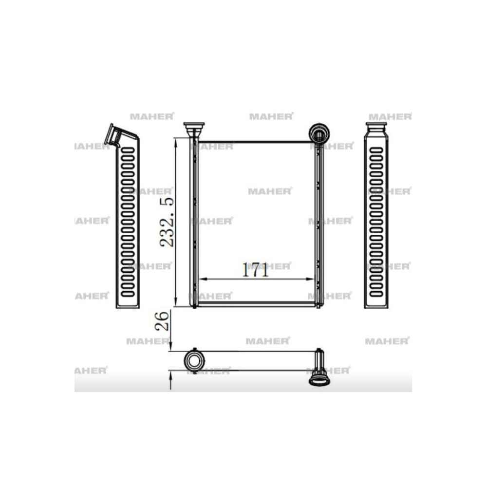 308 07-13 C3 Picasso 09- Rcz 10- Brazing Kalorifer Radyatörü - MHR-14721 - 6448V6 