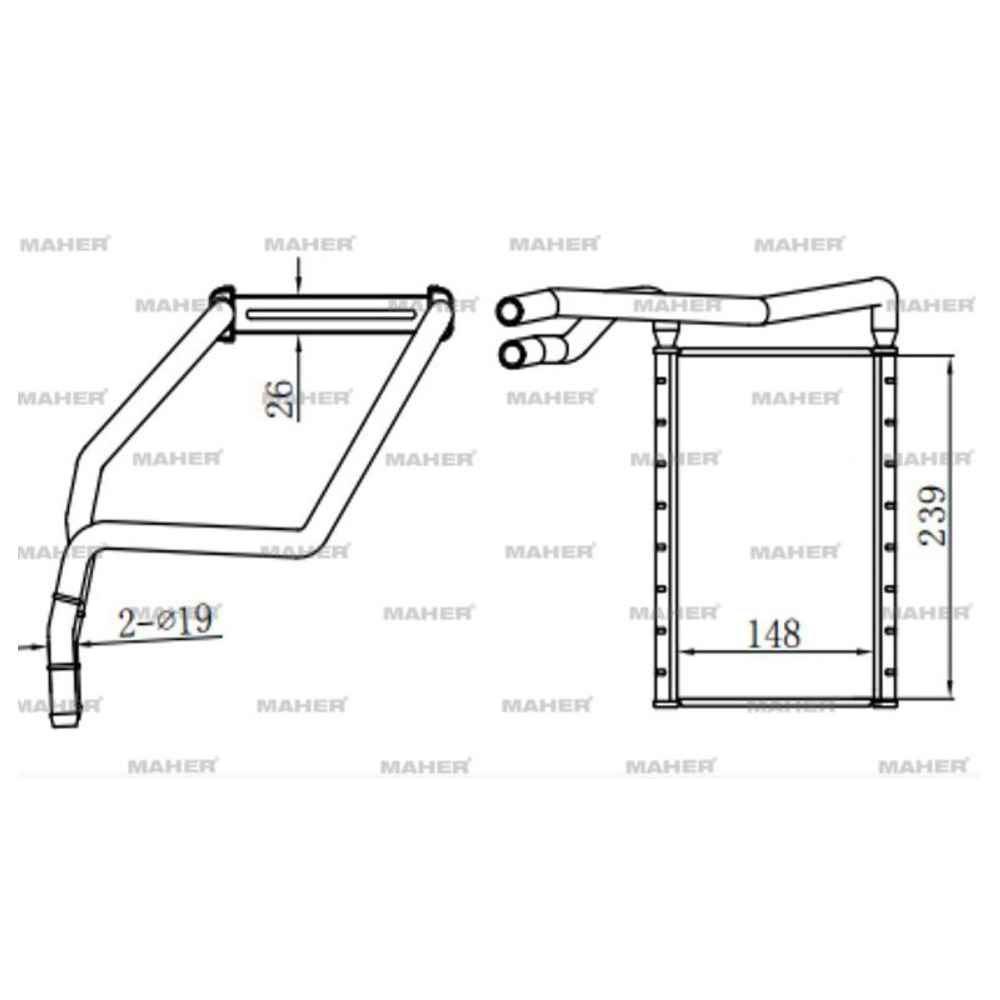 Custom 12- Brazing Kalorifer Radyatörü - MHR-19071 - BK2118B539AA 