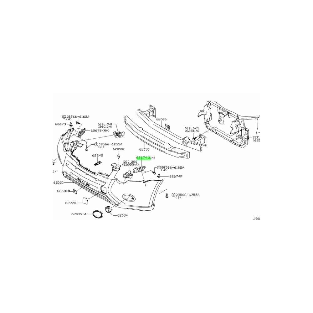 Xtrail 07-13 Ön Sol Tampon Bağlanti Braketi - MHR-36082 - 62223-3UB0A 
