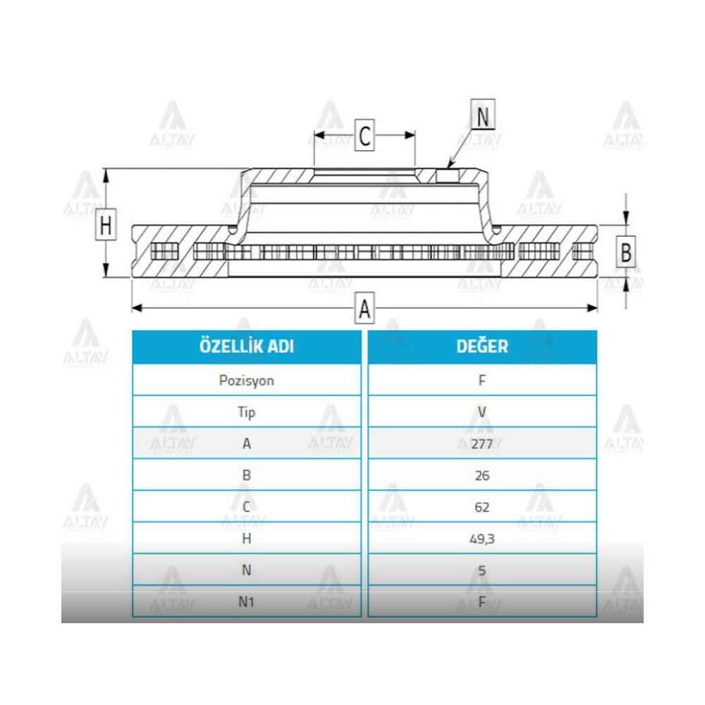 Corolla Uyumlu 2013-2018 Auris 2013-2018 Ön Fren Diski Trwdf6679 4351202330